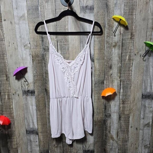 Victoria's Secret Soft Pink Lace Sleep Romper - Picture 1 of 5